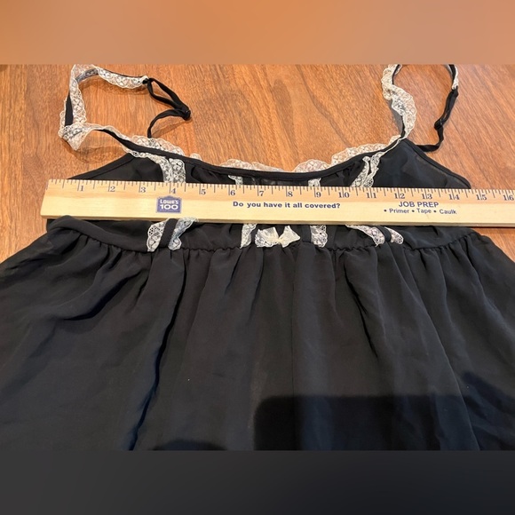 Rare Vintage Victoria’s Secret Sheer Mesh Lace Trim Babydoll Black and White, M - Picture 7 of 9